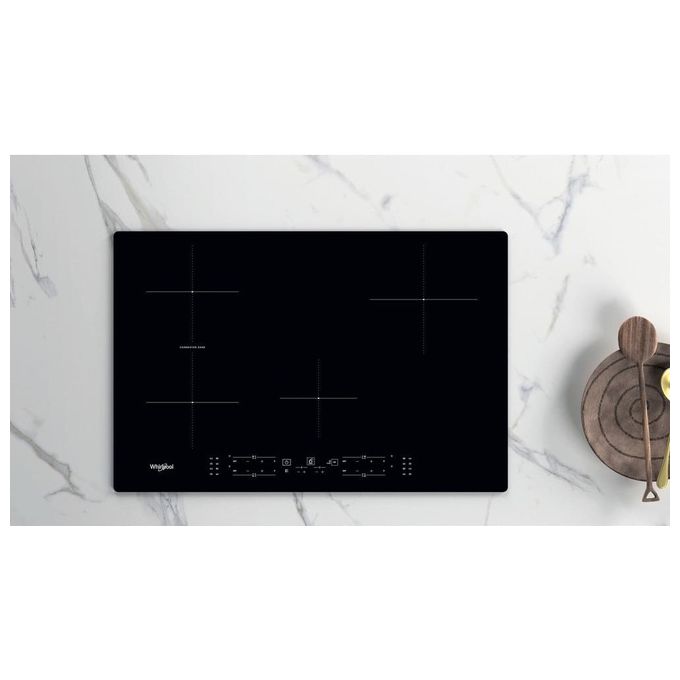 Whirlpool WB B4877 NE Piano cottura Induzione 77 cm 4 Zone ConnexionZone Booster Touch Control 6° Senso colore Nero