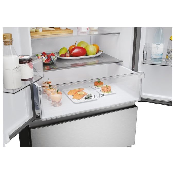 Haier HFR3718ENMM FD 70 Serie 3 Frigorifero 4 Porte 402 L 177 cm Classe E 37 dB No Frost Wi-Fi colore Inox