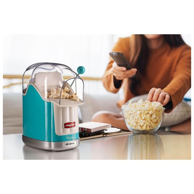 Ariete 2958 Party Time Macchina per Popcorn ad Aria Calda 1100W Capacita' 600g 3 min colore Azzurro