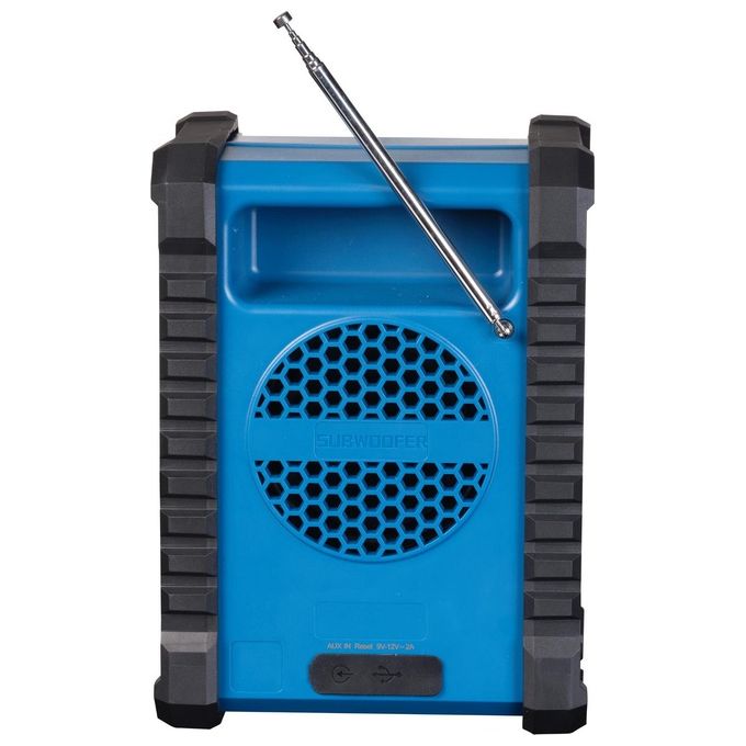 Denver WRB-60 Radio da lavoro con FM Bluetooth batteria ricaricabile IP54 colore Blu Grigio