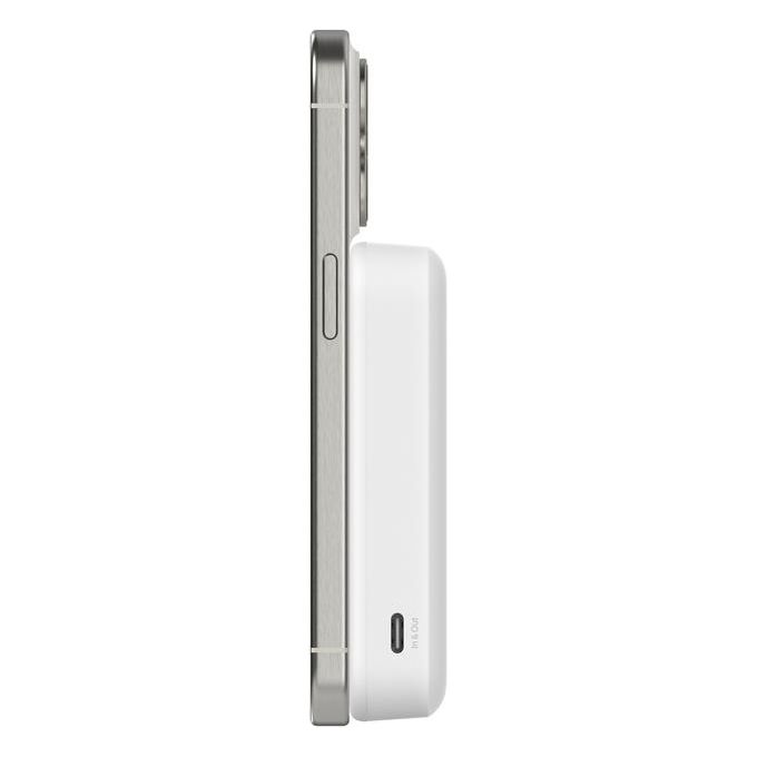 Belkin BPD008 BoostCharge Pro Power Bank Wireless 10000 mAh Qi2 15 W con Supporto Integrato e Ricarica Passante colore Bianco