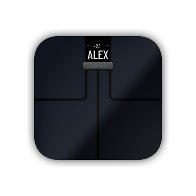 Garmin 010-02294-12 Index S2 Bilancia Pesapersone Intelligente Wi-Fi Bluetooth Analisi Corporea 16 Utenti 181,4 Kg colore Nero