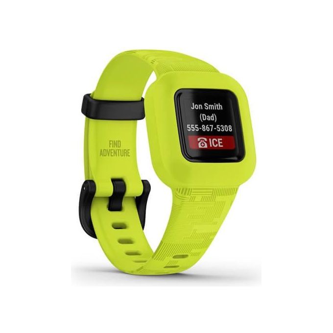 Garmin 010-02441-00 vivofit jr. 3 Tracciatore di Attivita' da Polso Display Touchscreen a Colori Batteria 1 Anno Impermeabile 5 ATM Cinturino in Silicone Regolabile colore Verde