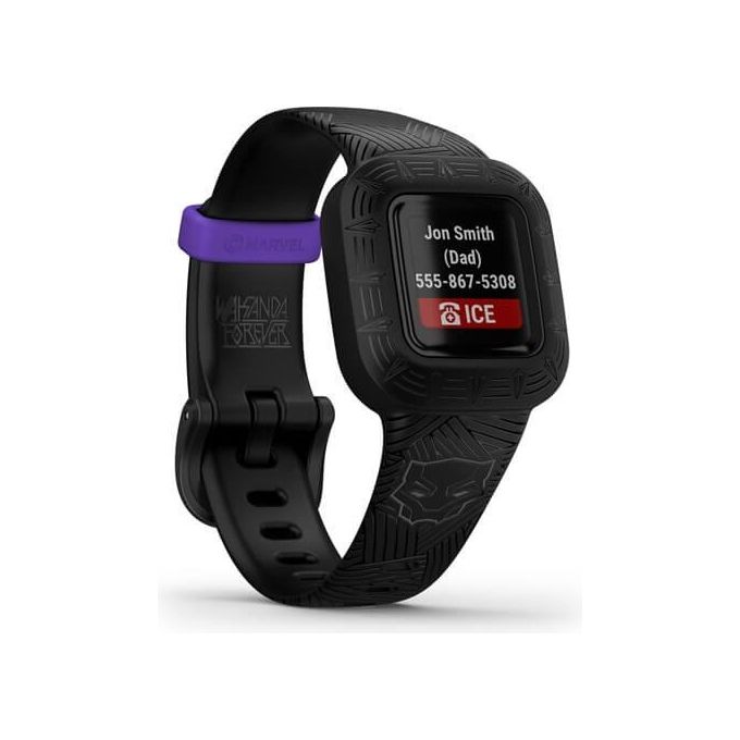 Garmin 010-02441-10 vivofit jr. 3 Smartband Activity Tracker per Bambini Marvel Black Panther Touchscreen 1 Anno Batteria colore Nero