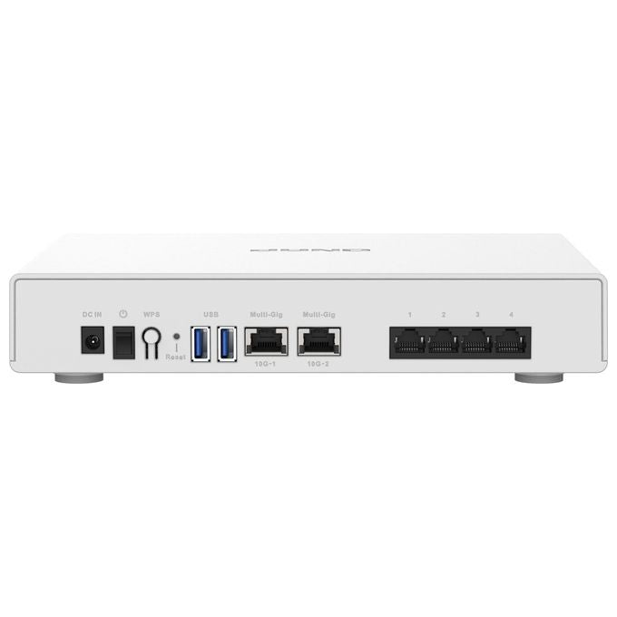 Qnap QHORA-301W Router Wireless Wi-Fi 6 Dual Band 2.4 GHz 5 GHz 10 Gigabit Ethernet SD-WAN VPN colore Bianco