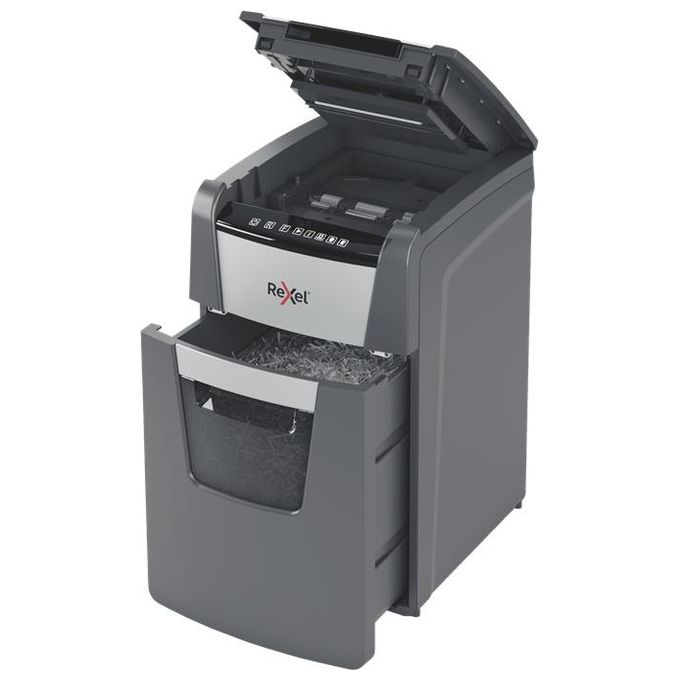 Rexel 2020130X Optimum Auto Feed+ Distruggidocumenti Automatico 130 Fogli Taglio a Frammento 44 Litri Cestino Removibile