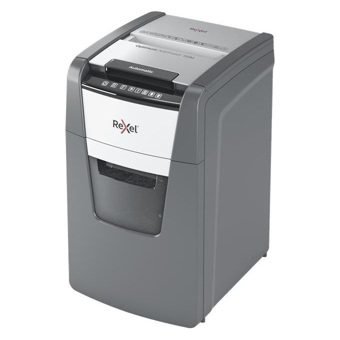Rexel 2020150M Optimum Auto Feed+ Distruggidocumenti Automatico 150 Fogli Taglio a Micro Frammento 44 Litri Cestino Removibile