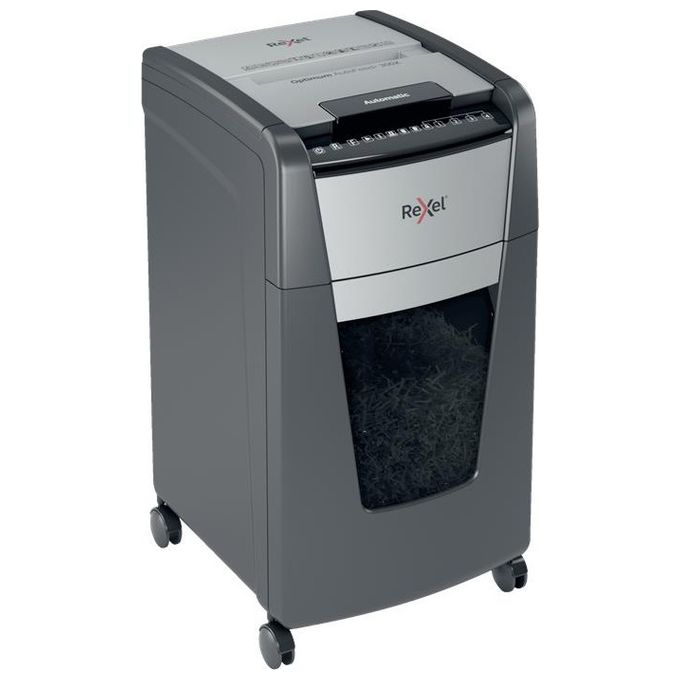 Rexel Optimum Auto Feed+ Distruggidocumenti Automatico 300 Fogli Taglio a Frammento 60 Litri Cestino Removibile con Rotelle