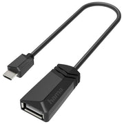 Hama Cavetto Adattatore per Tablet Usb A 2.0 F-Usb Micro B 2.0M Otg 015mt Nero