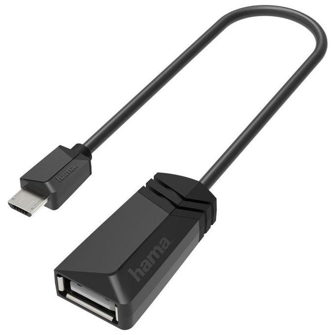 Hama Cavetto Adattatore per Tablet Usb A 2.0 F-Usb Micro B 2.0M Otg 015mt Nero