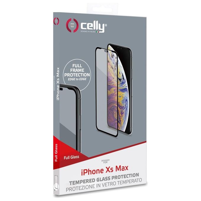 Celly Full Glass per iPhone XS Max Nero