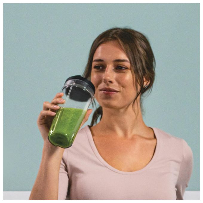Ninja QB3001EUS Frullatore per Smoothie 700 W 2 Bicchieri 470 ml Tritaghiaccio Lame Pro Extractor colore Argento Nero