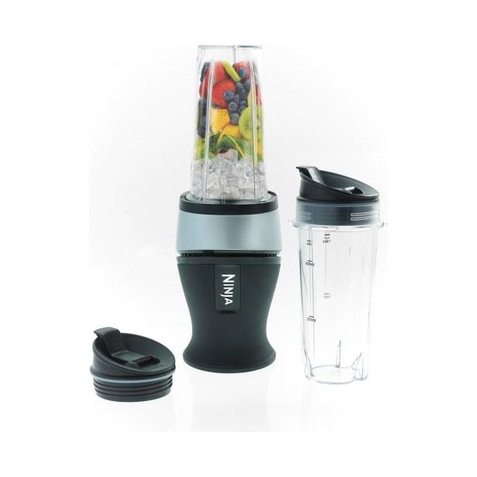Ninja QB3001EUS Frullatore per Smoothie 700 W 2 Bicchieri 470 ml Tritaghiaccio Lame Pro Extractor colore Argento Nero