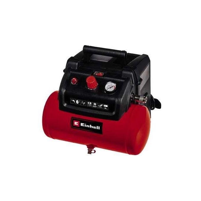 Einhell  Compressore TC-AC 190-6-8 OF Set per Fai da Te e Progetti di Giardinaggio con Pressione Regolabile
