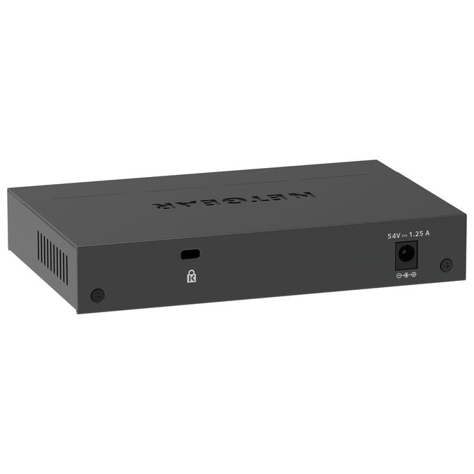 NETGEAR GS305EP-100PES Switch Gestito Gigabit Ethernet 5 Porte 4 Porte PoE+ Budget 63W Supporto VLAN QoS Mirroring Porte colore Nero