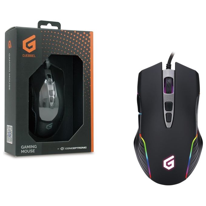 Conceptronic  DJEBBEL03B Gaming Mouse 7200dpi Pulsanti Programmabili