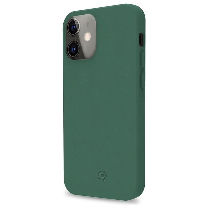 Celly EARTH1003GN Earth Cover per Apple iPhone 12 Mini biodegradabile fibre vegetali antigraffio resistente agli urti colore Verde