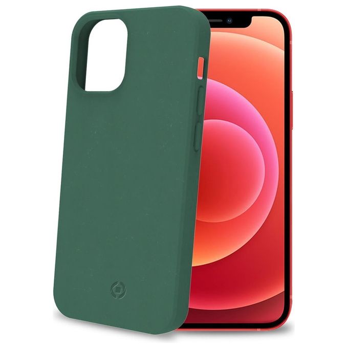 Celly EARTH1003GN Earth Cover per Apple iPhone 12 Mini biodegradabile fibre vegetali antigraffio resistente agli urti colore Verde
