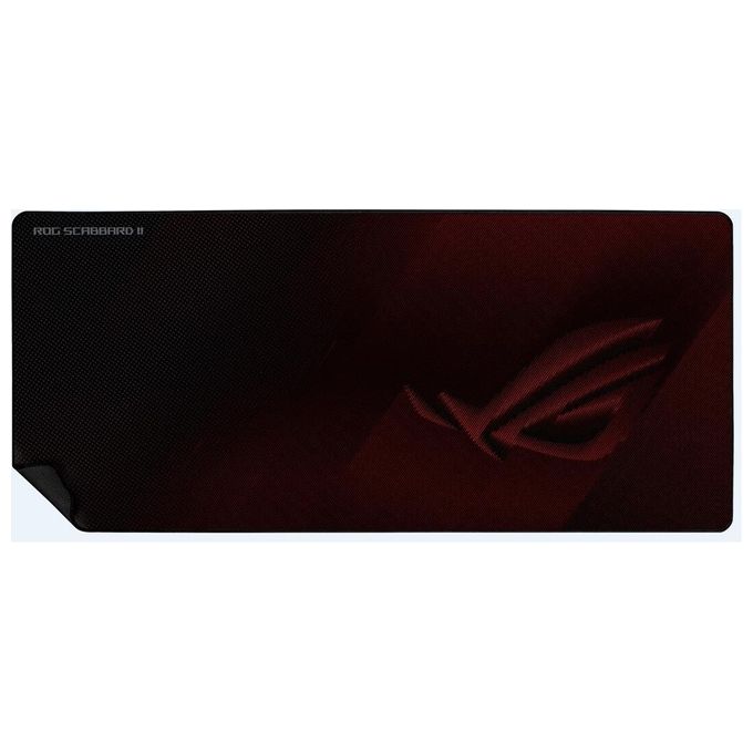 ASUS 90MP0210-BPUA00 ROG Scabbard II Tappetino per Mouse Gaming in Tessuto con Base in Gomma Antiscivolo e Barra Appoggiaferro 900x400x0.3 cm colore Nero Rosso
