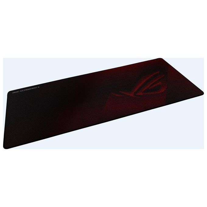 ASUS 90MP0210-BPUA00 ROG Scabbard II Tappetino per Mouse Gaming in Tessuto con Base in Gomma Antiscivolo e Barra Appoggiaferro 900x400x0.3 cm colore Nero Rosso