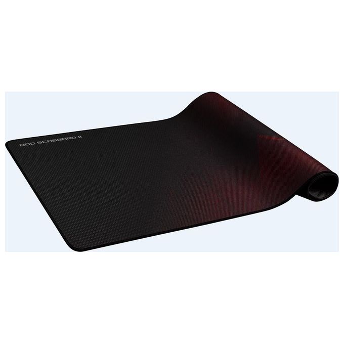 ASUS 90MP0210-BPUA00 ROG Scabbard II Tappetino per Mouse Gaming in Tessuto con Base in Gomma Antiscivolo e Barra Appoggiaferro 900x400x0.3 cm colore Nero Rosso