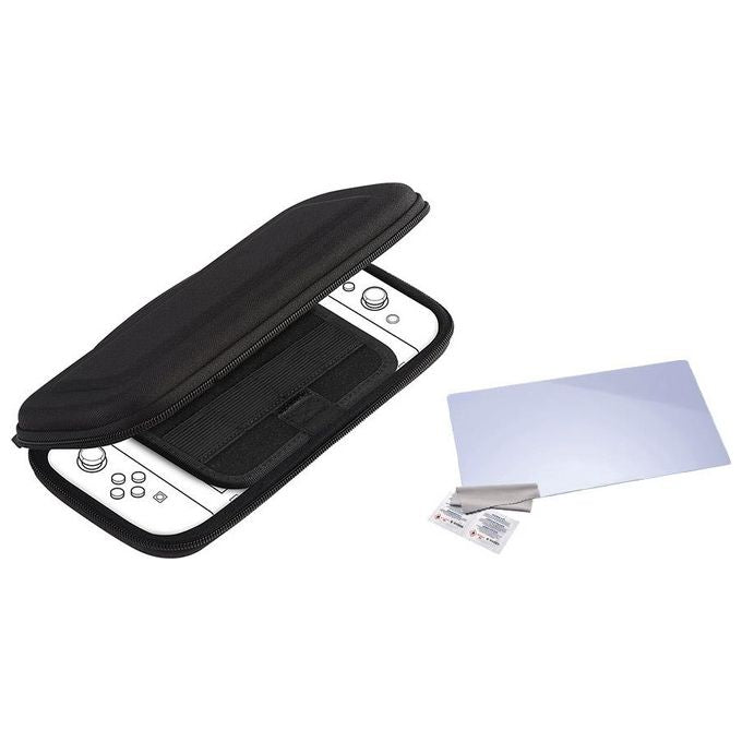 Big Ben KIT_ Custodia di Trasporto Rigida e Proteggi Schermo in Vetro Temperato per Nintendo Switch Lite