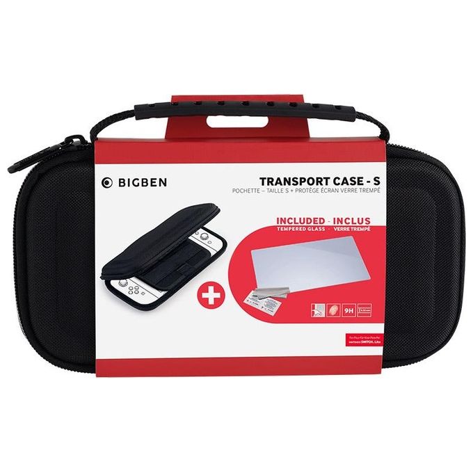 Big Ben KIT_ Custodia di Trasporto Rigida e Proteggi Schermo in Vetro Temperato per Nintendo Switch Lite