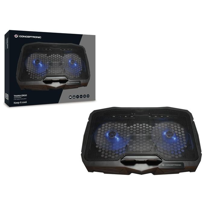 Conceptronic THANA07B Base di Raffreddamento per Notebook 17'' Nero