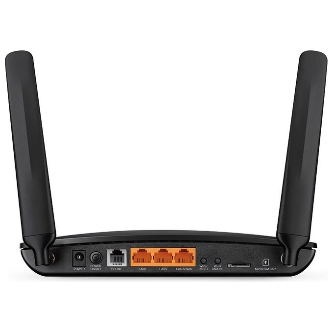 TP-Link TL-MR6500V Router 4G LTE Wireless N 300 Mbps Banda Singola 2.4 GHz Fast Ethernet VoLTE Slot Micro SIM colore Nero