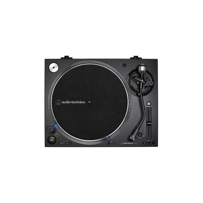Audio-Technica AT-LP140XPBK Piatto per DJ ad azionamento diretto Motore CC Senza Spazzole 3 Velocita' 33 1-3 45 78 Giri-min Controllo Pitch Quarzo +-- 8% +-- 16% +-- 24% Braccio a S Regolabile Testina AT-XP3 colore Nero