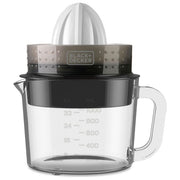 Black+decker BXCJ30E Spremiagrumi Elettrico 30W Caraffa Vetro 1L Doppio Cono Selettore Polpa colore Nero