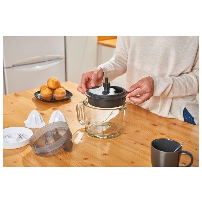 Black+decker BXCJ30E Spremiagrumi Elettrico 30W Caraffa Vetro 1L Doppio Cono Selettore Polpa colore Nero
