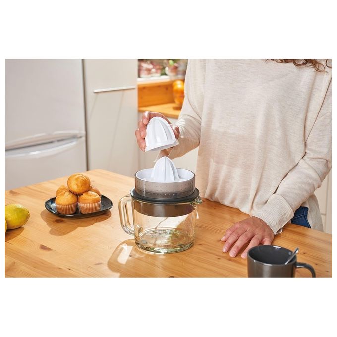 Black+decker BXCJ30E Spremiagrumi Elettrico 30W Caraffa Vetro 1L Doppio Cono Selettore Polpa colore Nero
