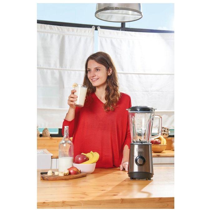 Black+Decker BXJB800E Frullatore a Frusta Capacita' 1,5 L Potenza 800 W in Acciaio Inox Nero