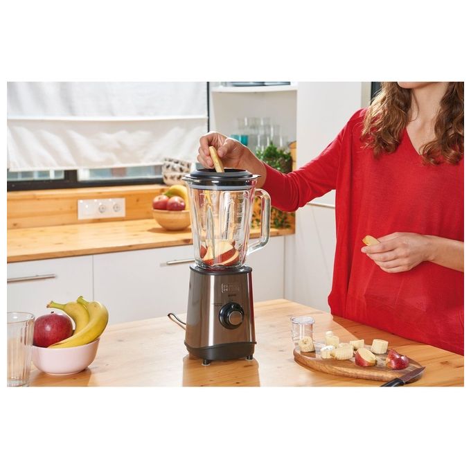 Black+Decker BXJB800E Frullatore a Frusta Capacita' 1,5 L Potenza 800 W in Acciaio Inox Nero