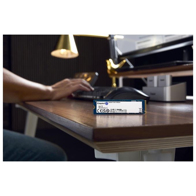Kingston Technology SNV3S-1000G NV3 SSD M.2 2280 NVMe 1 TB PCIe 4.0 Velocita' Lettura 6000 MB-s Scrittura 4000 MB-s colore Nero