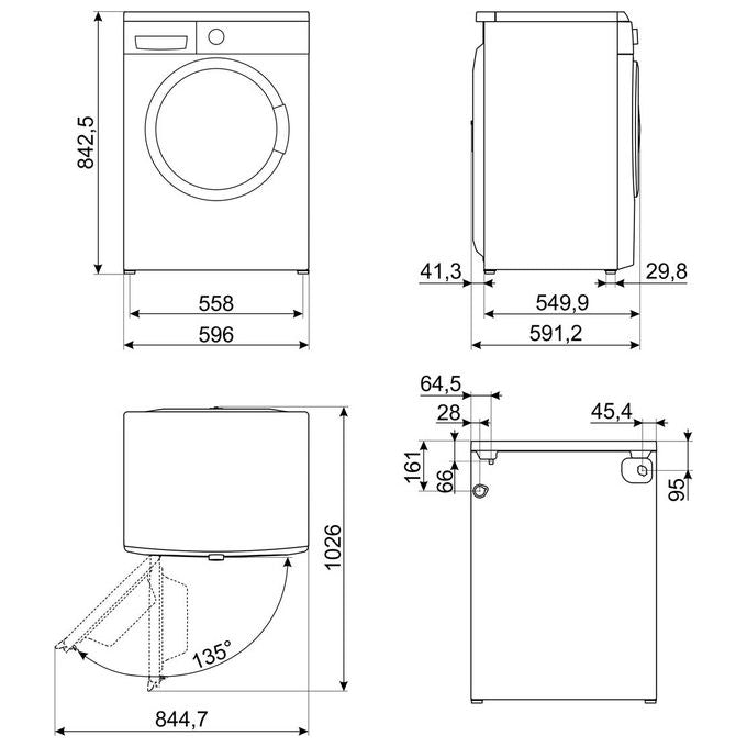 Smeg LB1T80IT Lavatrice Carica Frontale Classe energetica D Capacita' di carico 8 Kg Centrifuga 1000 giri Partenza Ritardata