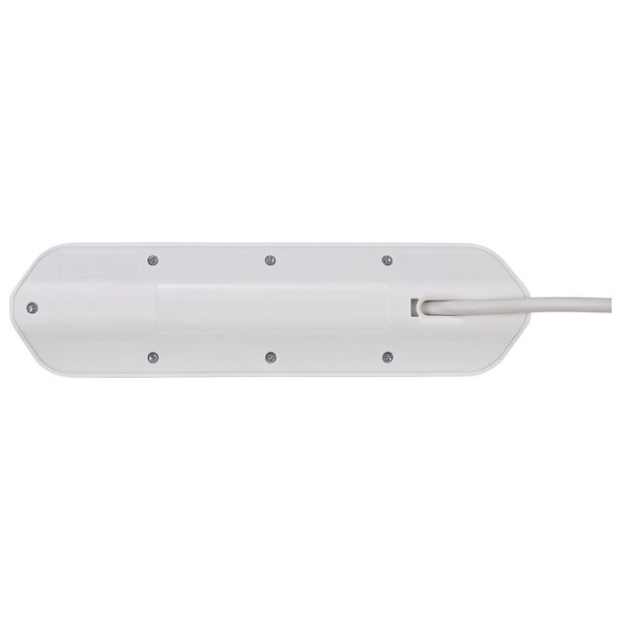 Brennenstuhl Ciabatta Angolare a 4 Prese con Superficie in Acciaio Inox Argento-Bianco