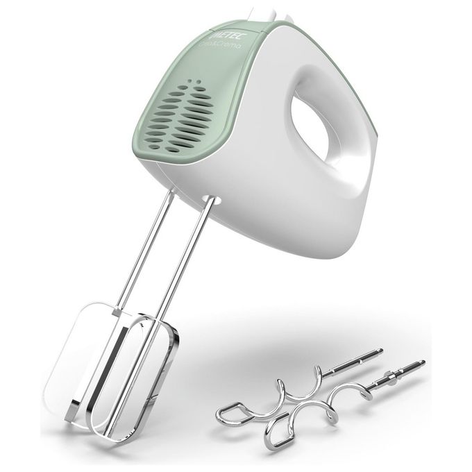 Imetec 7485 CreaandCrema Sbattitore Manuale 500W 5 velocita' Turbo Fruste Extralunghe Ganci Acciaio Inox colore Bianco Verde