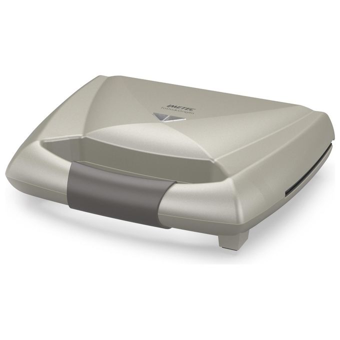 Imetec 8007403074869 TostaandGriglia Tostiera Elettrica Piastre XL Rigate Antiaderenti 3 Toast 800W colore Champagne