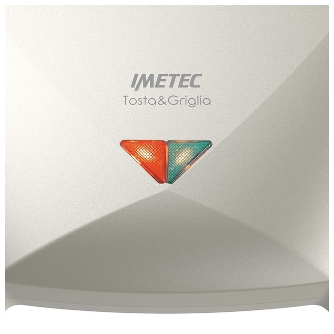 Imetec 8007403074869 TostaandGriglia Tostiera Elettrica Piastre XL Rigate Antiaderenti 3 Toast 800W colore Champagne
