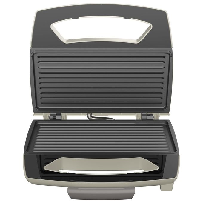 Imetec 8007403074869 TostaandGriglia Tostiera Elettrica Piastre XL Rigate Antiaderenti 3 Toast 800W colore Champagne