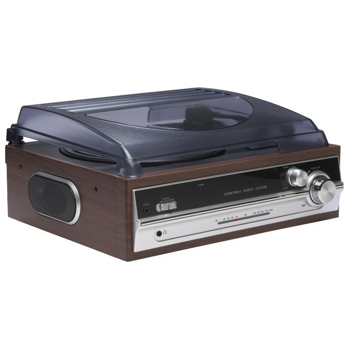 Denver VPR-190 MKII Giradischi Vinile Radio FM Altoparlanti Integrati 33 45 78 rpm Puntina Ceramica colore Marrone