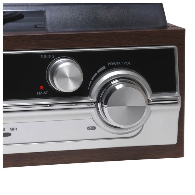 Denver VPR-190 MKII Giradischi Vinile Radio FM Altoparlanti Integrati 33 45 78 rpm Puntina Ceramica colore Marrone