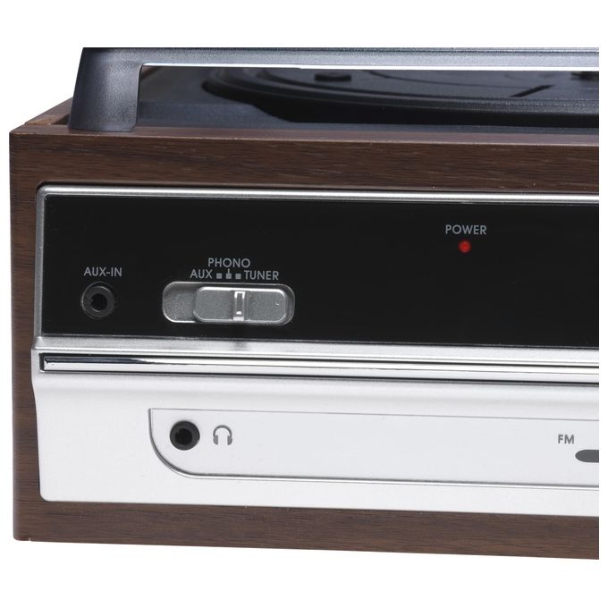 Denver VPR-190 MKII Giradischi Vinile Radio FM Altoparlanti Integrati 33 45 78 rpm Puntina Ceramica colore Marrone