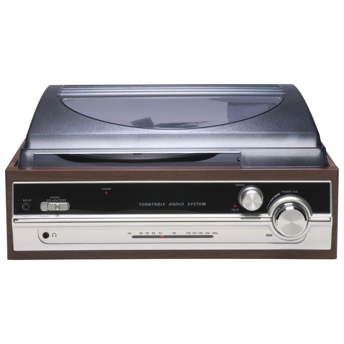 Denver VPR-190 MKII Giradischi Vinile Radio FM Altoparlanti Integrati 33 45 78 rpm Puntina Ceramica colore Marrone