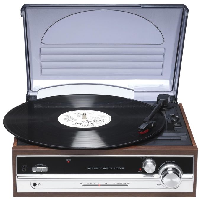 Denver VPR-190 MKII Giradischi Vinile Radio FM Altoparlanti Integrati 33 45 78 rpm Puntina Ceramica colore Marrone