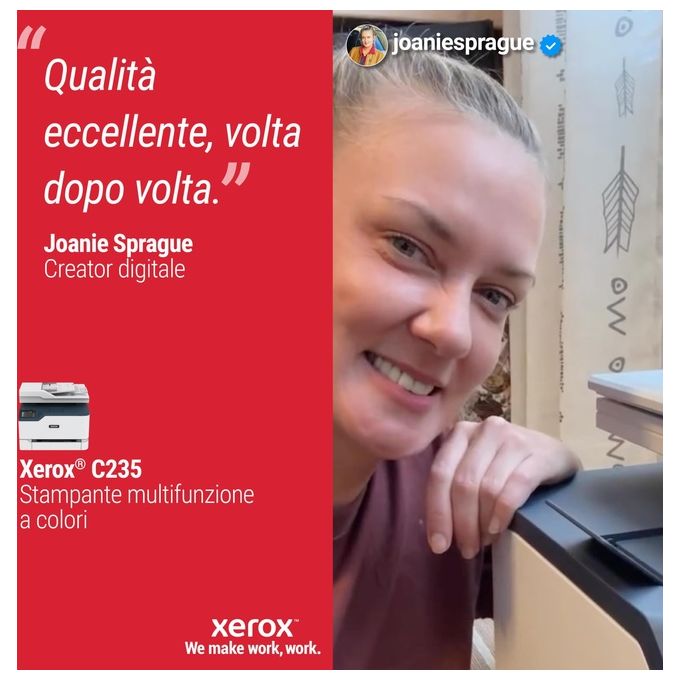 Xerox C235V_DNI Multifunzione Laser A4 Colore Stampa Copia Scansione Fax 22 ppm Wi-Fi Fronte Retro ADF Touch colore Bianco