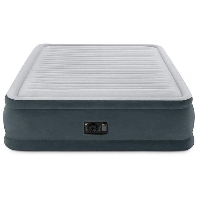 Intex 64414ND DuraBeam Comfort-Plush Elevated Materasso Gonfiabile Matrimoniale 152x203x46 cm Pompa Integrata 272 Kg colore Grigio