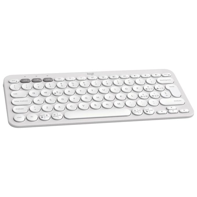 Logitech K380S Pebble Keys 2 Tastiera Wireless Bluetooth QWERTY Italiano Compatta Silenziosa Multi-dispositivo colore Bianco
